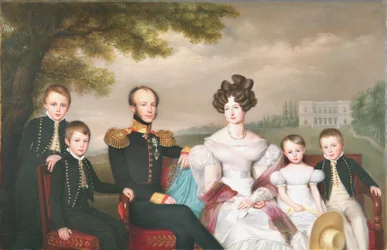 Re Guglielmo II con la sua famiglia. Da sinistra a destra